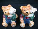 NEW NIB SALT PEPPER SHAKER TEDDY BEAR CERAMIC Set CHRISTMAS THANKSGIVING Dinner