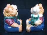 NEW NIB SALT PEPPER SHAKER TEDDY BEAR CERAMIC Set CHRISTMAS THANKSGIVING Dinner