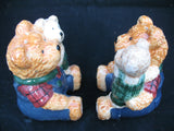 NEW NIB SALT PEPPER SHAKER TEDDY BEAR CERAMIC Set CHRISTMAS THANKSGIVING Dinner