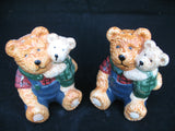 NEW NIB SALT PEPPER SHAKER TEDDY BEAR CERAMIC Set CHRISTMAS THANKSGIVING Dinner