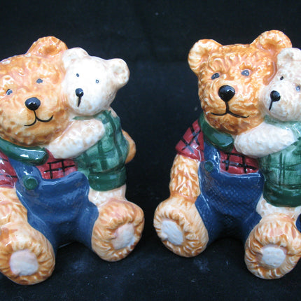 NEW NIB SALT PEPPER SHAKER TEDDY BEAR CERAMIC Set CHRISTMAS THANKSGIVING Dinner