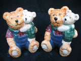 NEW NIB SALT PEPPER SHAKER TEDDY BEAR CERAMIC Set CHRISTMAS THANKSGIVING Dinner