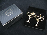 NEW NIB VINTAGE AVON Surgical Steel Posts PIERCED DANGLING DANGLE EARRINGS Faux Pearls