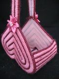 HANDMADE HANDCRAFTED PINK RED Maroon STRIPE STRIPED HEART HEARTS VALENTINE VALENTINES DAY GIFT GIFTS BASKET CONTAINER CONTAINERS BASKETS LOVE ROMANCE ROMANTIC SWEETHEART Arts And Crafts Craft Crafting Home Decors Decorations
