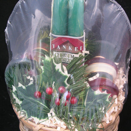 NEW 7pcs SET GREEN TAPER CANDLE CANDLES Glass Stripe Holders WICKER BASKET GIFT