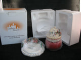 NEW CHRISTMAS SANTA CLAUS WORKSHOP RED Scented CANDLE JAR + Ceramic Topper Dish