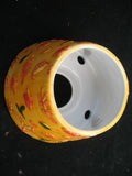 NEW Garden FLOWERS FLORAL YELLOW PAINTED CERAMIC Candle Lamp SHADE CANDLESHADE