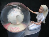 NEW AVON BLONDE BARBIE 2000 Mattel MILLENNIUM Music MUSICAL SNOWGLOBE Glass BALL Barbie Dolls Collectors Collectible