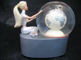 NEW AVON BLONDE BARBIE 2000 Mattel MILLENNIUM Music MUSICAL SNOWGLOBE Glass BALL Barbie Dolls Collectors Collectible