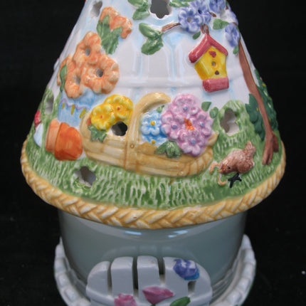 NEW NIB AVON SPRING FLORAL FLOWERS GARDEN Scented JAR CANDLE LIGHT Ceramic LAMP SHADE SET
