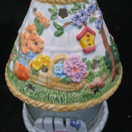 NEW NIB AVON SPRING FLORAL FLOWERS GARDEN Scented JAR CANDLE LIGHT Ceramic LAMP SHADE SET