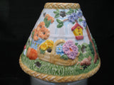NEW NIB AVON SPRING FLORAL FLOWERS GARDEN Scented JAR CANDLE LIGHT Ceramic LAMP SHADE SET