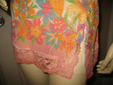 MADE In USA TWENTY ONE Womens Tops White Multi Color Floral Print SHEER SPAGHETTI CAMISOLE TOP Small