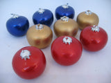 NEW NIB LOT 9-pcs SET CHRISTMAS Holiday FLOATING BALL CANDLES Gold NAVY BLUE RED
