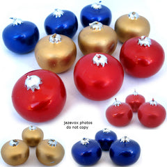 NEW NIB LOT 9-pcs SET CHRISTMAS Holiday FLOATING BALL CANDLES Gold NAVY BLUE RED