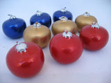 NEW NIB LOT 9-pcs SET CHRISTMAS Holiday FLOATING BALL CANDLES Gold NAVY BLUE RED