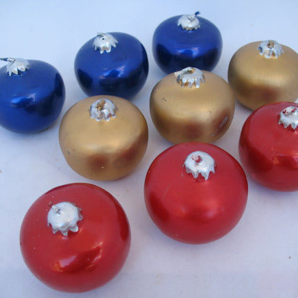 NEW NIB LOT 9-pcs SET CHRISTMAS Holiday FLOATING BALL CANDLES Gold NAVY BLUE RED