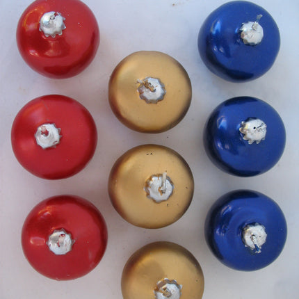 NEW NIB LOT 9-pcs SET CHRISTMAS Holiday FLOATING BALL CANDLES Gold NAVY BLUE RED
