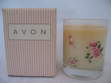 MADE in USA NEW AVON PINK RIBBON Scented CANDLE CANDLES Breast Cancer Floral Rose Flower Flowers GLASS HOLDER HOLDERS Home Decors