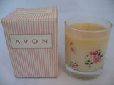 MADE in USA NEW AVON PINK RIBBON Scented CANDLE CANDLES Breast Cancer Floral Rose Flower Flowers GLASS HOLDER HOLDERS Home Decors
