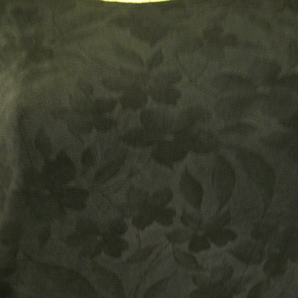 Womens Tops BLACK Silhouette FLORAL FLOWERS Pattern Short Sleeve Casual TOP SHIRT Medium