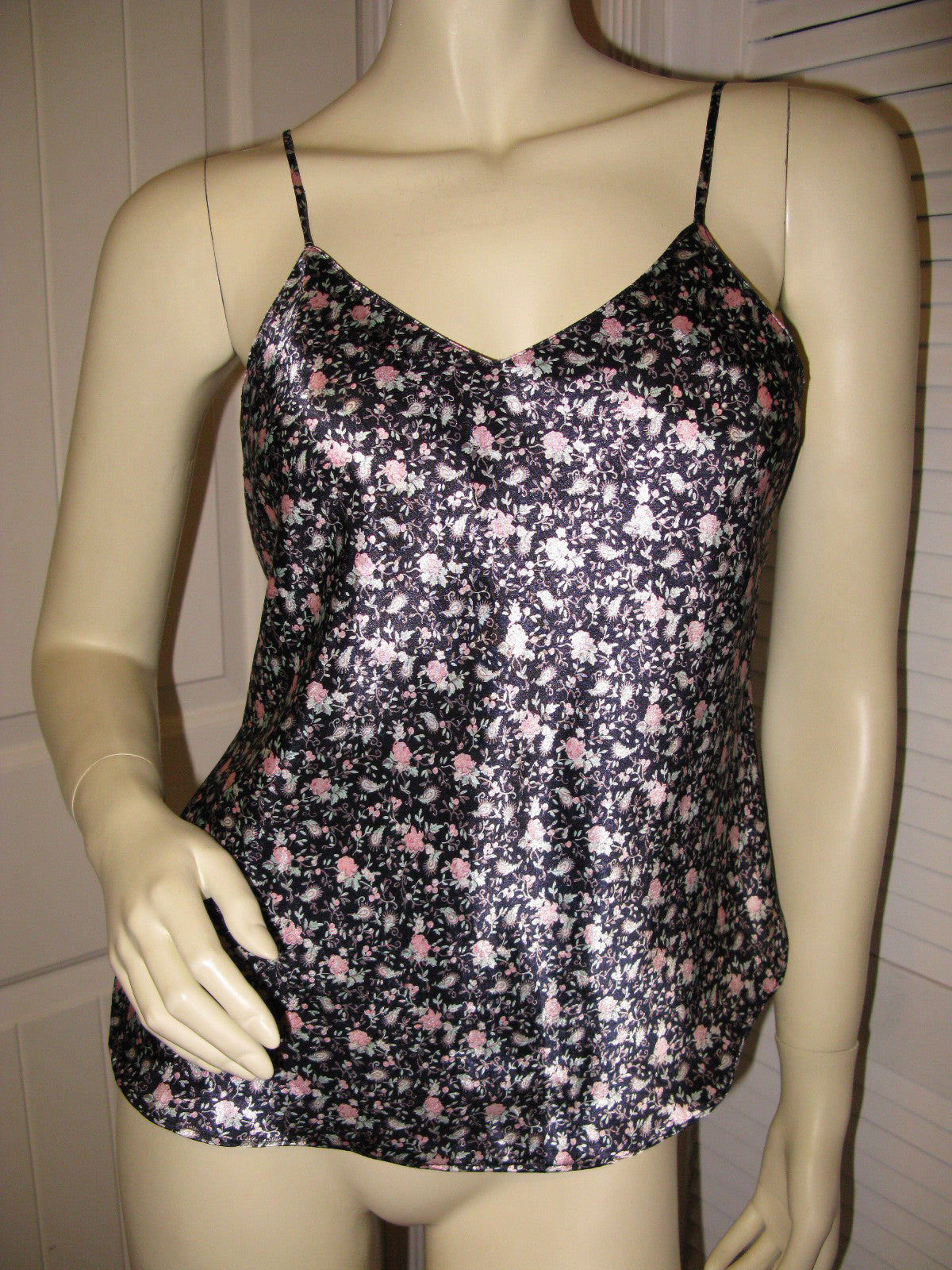 Womens Tops NAVY BLUE SPAGHETTI Floral Print Camisole TOP