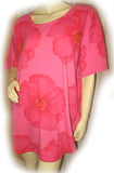 Womens Tops Shirts PINK RED ROSE ROSES Floral Flowers Printed Prints Pattern Sleepwear Sleeping Sleep Wear Casual Casuals TOP SHIRT DRESS Women Clothes Clothing