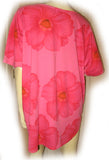 ONLY NECESSITIES Red Pink Flowers Floral Print T-Shirt Dress Tee Short Sleeve Sleepwear L