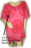 ONLY NECESSITIES Red Pink Flowers Floral Print T-Shirt Dress Tee Short Sleeve Sleepwear L