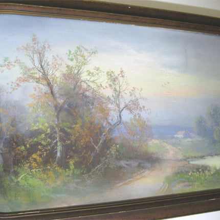 ANTIQUE VINTAGE Old ORIGINAL SIGNED Master PASTEL ART PAINTING Artist CHANDLER