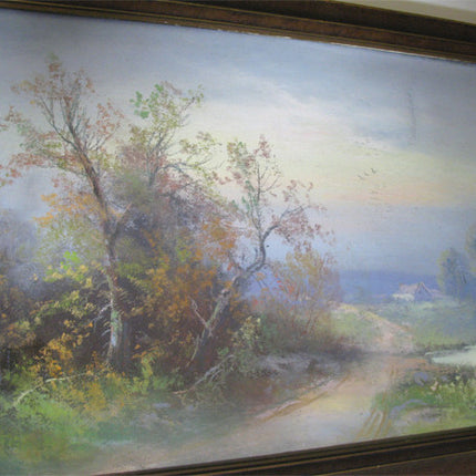 ANTIQUE VINTAGE Old ORIGINAL SIGNED Master PASTEL ART PAINTING Artist CHANDLER