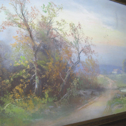 ANTIQUE VINTAGE Old ORIGINAL SIGNED Master PASTEL ART PAINTING Artist CHANDLER