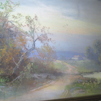 ANTIQUE VINTAGE Old ORIGINAL SIGNED Master PASTEL ART PAINTING Artist CHANDLER
