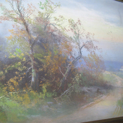 ANTIQUE VINTAGE Old ORIGINAL SIGNED Master PASTEL ART PAINTING Artist CHANDLER