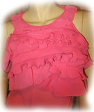 NEW Womens PINK Ruffle Ruffled Sleeveless TOP Blouse Layer Layered Chest Summer Tops Clothes Clothing