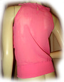 NEW Womens PINK Ruffle Ruffled Sleeveless TOP Blouse Layer Layered Chest Summer Tops Clothes Clothing