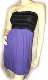 New Y2K Mini Tube Bandeau Dress/Top Sleeveless Strapless Made USA Blue Sundress