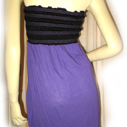 New Y2K Mini Tube Bandeau Dress/Top Sleeveless Strapless Made USA Blue Sundress