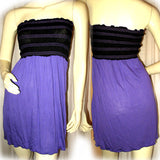 New Y2K Mini Tube Bandeau Dress/Top Sleeveless Strapless Made USA Blue Sundress