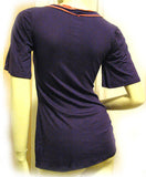 USA MADE NEW Womens PURPLE Coral Short Sleeve TOP Sequins Floral Flowers Clothes Clothing