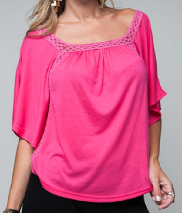 Womens HOT PINK FUCHSIA Color Sexy Summer Tops Clothes
