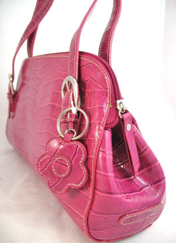  Fuchsia Colorful Genuine Snakeskin Purse Woman Satchel