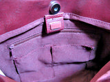 NEW Women RED MAROON BURGUNDY Shoulder PURSE HANDBAG BAG with POCKETS Organizer
