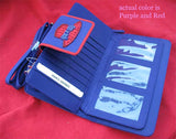 NEW AVON RED PURPLE ID Credit Cards Checkbook Organizer Shoulder WALLET BAG CASE