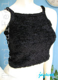 Womens Cropped Tops Summer Tops USA MADE BLACK YARN Fabric Sleeveless Spaghetti TOP Sun Beach Wear BeachWear Junior Clothes Clothing