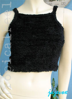 Womens Cropped Tops Summer Tops USA MADE BLACK YARN Fabric Sleeveless Spaghetti TOP Sun Beach Wear BeachWear Junior Clothes Clothing