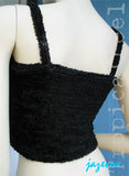 Womens Cropped Tops Summer Tops USA MADE BLACK YARN Fabric Sleeveless Spaghetti TOP Sun Beach Wear BeachWear Junior Clothes Clothing