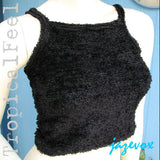 Womens Cropped Tops Summer Tops USA MADE BLACK YARN Fabric Sleeveless Spaghetti TOP Sun Beach Wear BeachWear Junior Clothes Clothing