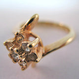 Signed PAUL GOLD Tone Womens CRYSTAL Cluster GLASS Multi STONE RING Jewelry sz 5