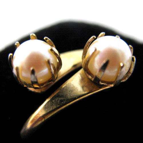 VINTAGE SARAH COV COVENTRY Faux PEARL PEARLS Ball Womens RING size 5.25